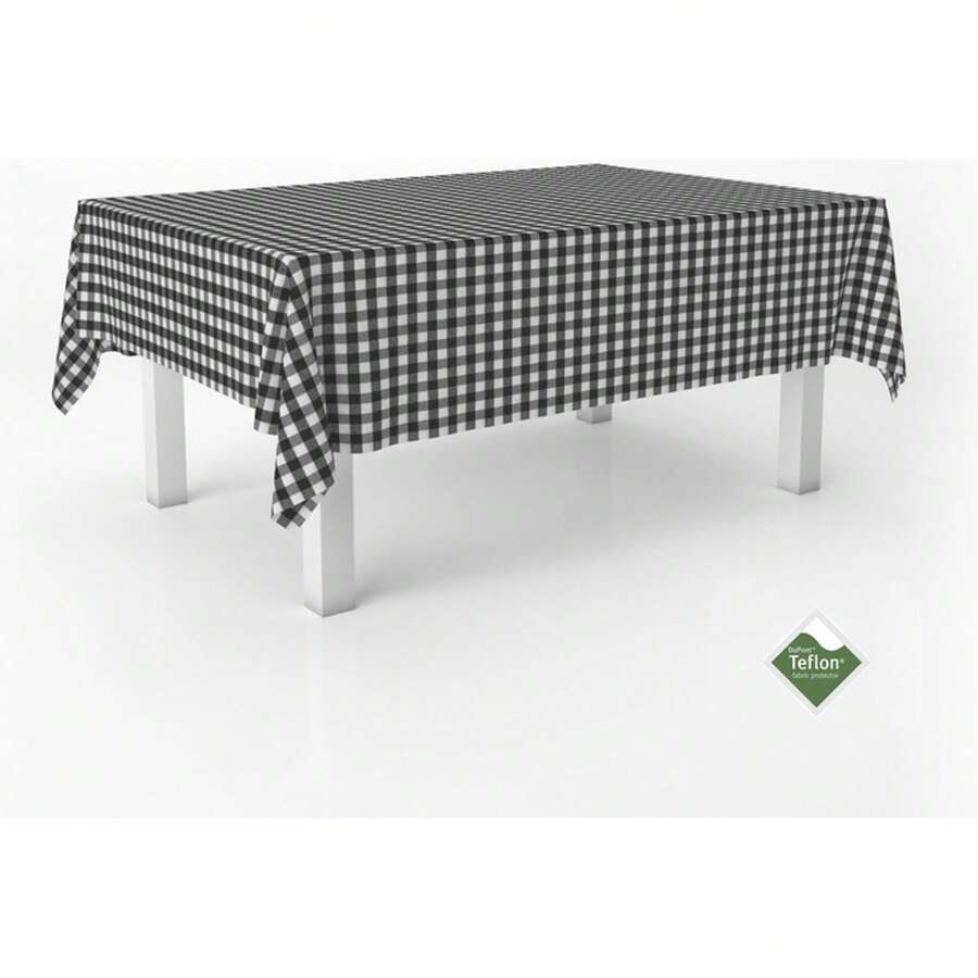 Ecommerc3 Stain-Resistant Tablecloth For Rectangular Table Size From 100x140 Cm To 300x140cm - Tablecloth Extra Soft And Waterproof Touch 100% Made In Spain - Black - View 1