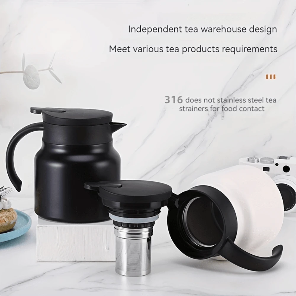 Stainless Steel Tea Stew Pot Large Capacity Household Insulated Water Kettle Office Business Gift Tea Separation Teapot For Brewing Tea - Multicolor - View 1