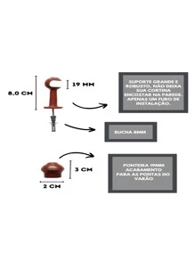 Curtain Window Rods - Mahogany - View 2