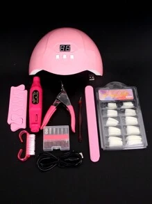 8-In-1 Nail Art Tool Set, UV Lamp For Nail Art, Gel Nail Polish Dryer, Nail Polish Machine, Cuticle Fork, Cuticle Pusher, Nail File, Nail Splitter, Nail Repair Set