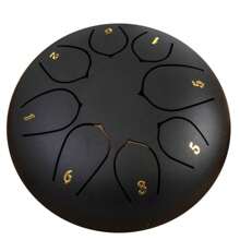 圣诞装饰 6 英寸钢舌鼓 - 8 音符旋律和声 - 高品质便携式套件，配有音乐书、木槌、支架和指拨 - 露营、冥想、瑜伽的理想选择 - 6寸8音 - 查看 13