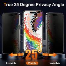 2 包隐私屏幕保护膜适用于 15 Pro Max 6.7 英寸，防窥视防眩光钢化玻璃膜，兼容 Dynamic Island，适用于手机壳，9H 硬度