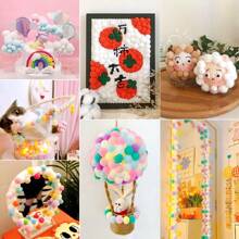 Macaron Mix Pompoms Fur Balls Fluffy Soft Pom Pom 10/15/20/25/30mm Multicolor Pompones Fur Ball High-Elastic PomPom Creative Craft Supplies
