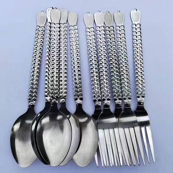 12 قطعة أدوات مائدة من الفولاذ المقاوم للصدأ، 6 شوك و6 ملاعق لاستخدام الفندق واليومي، المطبخ، هدايا عيد الميلاد، لوازم مدرسية