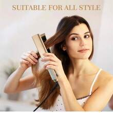 RUCHA Hair Flat Iron Touch Screen Titanium Wide Plate Golden Hair Straightener Brazilian Keratin Treatment MCH Fast Heanting European Plug Gift For Women - EU C Type Plug(220-240V) - View 1