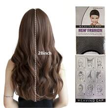 MOLOLAN Pelucas Sintetica Para Mujer Cabello Ondulada Natural,peluca negra/marrón para cosplay y uso diario, pelucas largas rizadas,Conjunto de Peluca y Gafas de Cosplay,Peluca lolita cosplay de onda suelta rizada y negra super larga, con flequillo, de fibra sintética resistente al calor, de moda, para uso diario y de fiesta para mujeres y niñas,ideal para fiestas de cosplay o despedidas, extensiones de pelo liso largo sintético para uso diario de mujeres y niñas, peluca natural de cambio gradual de fibra resistente al calor para mujer( peluca*1; redecilla para el cabello*1) - Marron oscuro - Ver 3