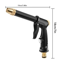 1pc Copper-Plated Nozzle Thickened Long Rod High Pressure Household Rinsing Watering Garden Forest Multi-Functional Car Wash Water Gun To Flush The Ground Cleaning Glass Watering Flowers, Watering Vegetable Fields Pet Bath Water Gun (Some Accessories Color Random) - Multicolor - View 4
