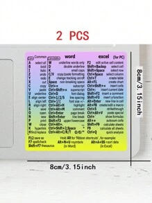 2pcs Windows Shortcut Key Sticker Cover Decoration Laptop Keyboard Shortcut Key Reference Tip Sticker Back To School.School Supplies