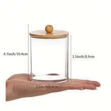 1/2/3 lọ đựng tăm bông bằng acrylic có nắp tre, hộp đựng mỹ phẩm đựng tăm bông, miếng lót, chỉ nha khoa, bộ phụ kiện phòng tắm, quà tặng cho phụ nữ, quà tặng Giáng sinh, ý tưởng quà tặng cho phụ nữ - Nhiều màu - Xem 5