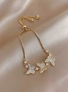 Strass vlinder decor armband