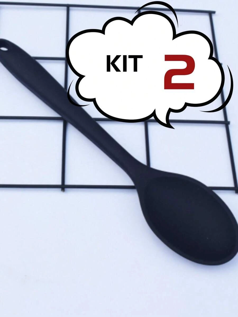 2KIT 27cm Colher Redonda De Silicone Grande Utensílio De Cozinha Promoção