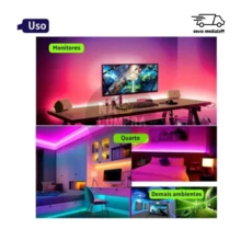 Fita Led Rgb Bluetooth 5050, 5m, 10m, 15m e 20 Metros App Controle + Fonte / Envio Imediato - 20 Metros - Visão 3
