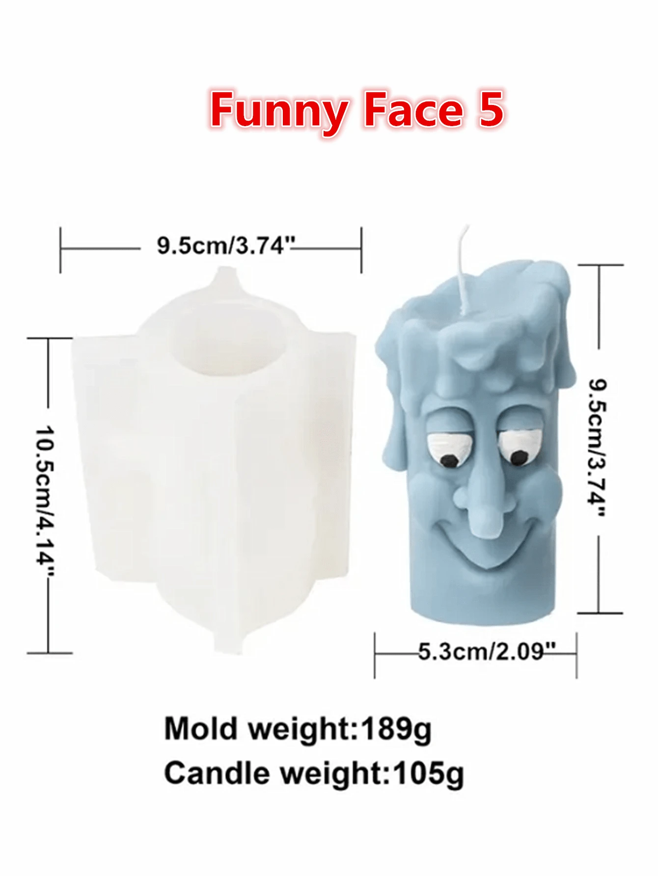 3D Pillar Funny Expression Silicone Candle Mold Joy Anger Face Scented