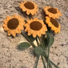 钩针花 2 件 5 件针织人造羊毛向日葵 适合教师节生日婚礼派对毕业典礼新家居装饰 - 彩色 - 查看 13