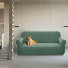 1pc Sofa Slipcover Waterproof Sofa Cover Elastic Sofa Protection Cover Anti Cat Scratch Couch Cover For Living Room Home Decor - Green - View 4