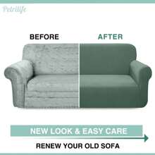 1pc Sofa Slipcover Waterproof Sofa Cover Elastic Sofa Protection Cover Anti Cat Scratch Couch Cover For Living Room Home Decor - Green - View 3