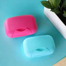 1/2/3/4 件便携式香皂收纳盒，带盖旅行香皂盒，糖果色香皂盒，厨房和浴室收纳用品家居浴室装饰秋季装饰返校 - 玫瑰紅 - 查看 9