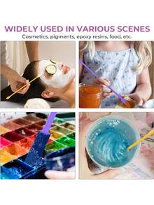 4PCS Mini Silicone Spatulas For Epoxy Resin Art Casting,  Double-Ended Scraper & Spoon Multifunctional Reusable Stir Sticks DIY Mixing Tools For Jars Cooking Cosmetics Painting (4 Colors) - Multicolor - View 7