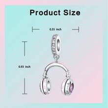 Silver Plated Charm Pink Headphones Pink Series Charm Bead Is Suitable For Diy Female Bracelet  Pendants
