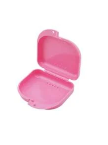 1pc Plastic Dental Brace Storage Box, Minimalist Pink Storage Box For Home, Portable Accessories Storage - Pink - View 6