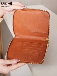 CHARM INFINITE RFID Chặn Hộ Chiếu Bao Đựng Thẻ Có Khe Cắm Thẻ, Chữ PU Màu Trơn & Họa Tiết Máy Bay Kẹp Hộ Chiếu Di Động Kẹp Vé Túi Đựng Thẻ Ngân Hàng Đa Năng Có Dây Kéo Điện Thoại Di Động Du Lịch Ví Hộ Chiếu Cho Nam Và Nữ, Dành Cho Du Lịch Chuyến Bay Đi Nước Ngoài Cho Doanh Nghiệp, Hộ Chiếu Hộp Đựng Hộ Chiếu Túi Đựng Hộ Chiếu Phụ Kiện Du Lịch Trở Lại Trường Đồ Phụ Kiện Kỳ Nghỉ - màu nâu - Xem 4