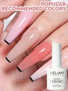 XEIJAYI 1支装 7.3毫升 凝胶指甲油入门套装 6色 黑色 白色 粉色 绿色 可卸除免擦拭凝胶指甲油套装 适合所有季节