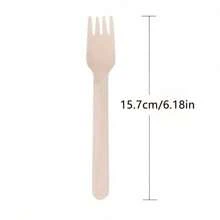 50pcs Fork + 25pcs Knife + 25pcs Spoon Disposable Wooden Cutlery Set, -Friendly Utensils For Wedding Party, BBQ, Home Kitchen,Christmas