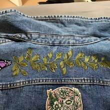 1pc Large Leaf Embroidered Iron-On Patch, Suitable As Valentine's Day, Mother's Day, Teacher's Day Party Dress, Jacket, Jeans Decoration Accessory, Available In Multiple Colors Including Green - Multicolor - View 4