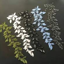1pc Large Leaf Embroidered Iron-On Patch, Suitable As Valentine's Day, Mother's Day, Teacher's Day Party Dress, Jacket, Jeans Decoration Accessory, Available In Multiple Colors Including Green - Multicolor - View 3