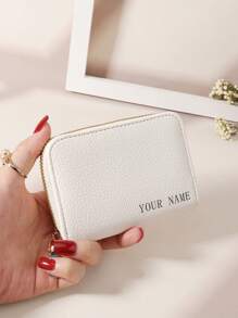 Billetera corta de moda con patrón de cocodrilo y múltiples tarjetas con firma personalizada, regalo para parejas en San Valentín/Día de la Madre/Cumpleaños