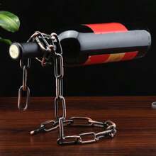 Creative And Stylish Wine Bottle Holder, European Style Iron Art Suspension Design With Rope Wine Rack Decoration - Multicolor - View 10