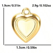 5 szt. Prosty styl hip-hopowy Wisior ze stali nierdzewnej 304 w kształcie serca i cierni DIY Akcesoria do wyrobu biżuterii, platerowany próżniowo 18K, na bransoletki, naszyjniki, kolczyki