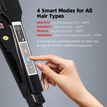 RUCHA Bàn chải duỗi tóc màu đen Tấm titan Bàn là phẳng Lược điều trị Keratin Dụng cụ tạo kiểu tóc Điện áp kép Làm nóng nhanh cho tóc dài và dày - Phích cắm loại C của EU (220-240V) - Xem 3