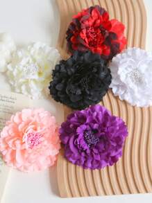 1PC Women's Spring/Summer Multi Functional Peony Head Flower Side Clip Dance Accessories Bohemian Simulated Flower Hair Clip Suitable For Vacation Photography