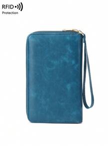 CHARM INFINITE RFID屏蔽创意飞机护照夹，时尚钱包，多功能拉链护照套带腕带，旅行配件，旅行收纳包，旅行钱包，护照夹，沙滩度假包，夏季 - 水鴨藍 - 查看 7