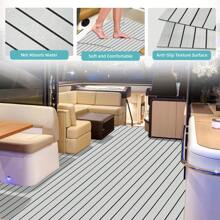 1 Chiếc Sàn Thuyền Tấm Xốp EVA Sàn Du Thuyền 14.96" X 94.48" (38Cm X 240Cm) Sàn Tự Dính Du Thuyền Ngoài Trời Chống Thấm Nước Và Chống Trơn Trượt Thuyền Kayak Phản Lực Trượt Tuyết RV Ván Trượt Bàn Đạp Bể Bơi Sân Vườn V. V. - 38x240CM - xám nhạt viền đen - Xem 9
