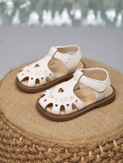 Sandalias de bebé recién nacido para niños y niñas con diseño de flores pequeñas, suela blanda, cierre de gancho y lazo, zapatos planos para vestido de boda, primeros pasos, pre-caminantes