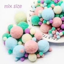 Macaron Mix Pompoms Fur Balls Fluffy Soft Pom Pom 10/15/20/25/30mm Multicolor Pompones Fur Ball High-Elastic PomPom Creative Craft Supplies