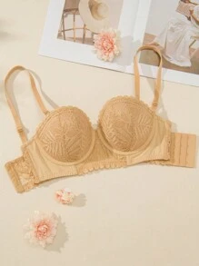 Deyllo Strapless Push Up Lightly Padded Full Coverage Underwire Bra - Apricot - View 5
