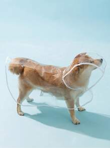 1pc Pet Transparent Hooded Raincoat, Suitable For Walking Dogs In The Rain