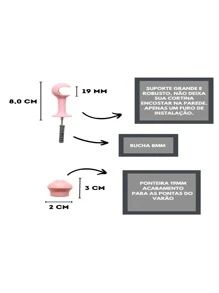 Curtain Window Rods - Baby Pink - View 2