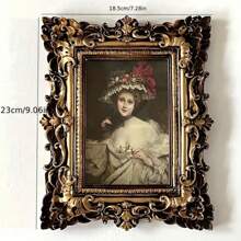 1pc Antique Style Photo Frame, Vintage Picture Frame For Tabletop And Wall Display, Home Decoration Decoration Crafts - Multicolor - View 3