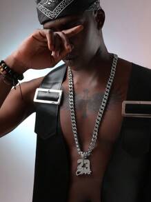 1個幸運數字23男士項鍊，嘻哈風情侶項鍊，節日送禮給家人和朋友的禮物 - 數字23 - 查看 14