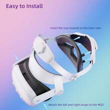 Upgraded Head Strap For Meta/Oculus Quest 3 With Back Brace, Adjustable Protable Pressure-Free Head Strap, Ergonomic VR Headset Balances Weight At 3 Angles - Black - View 7
