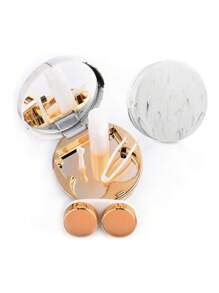 XIANG YU Contact Lenses Companion Cases Portable Marble Contact Lens Cases Doublet Boxes Plastic Multi-Color Glasses Cases Eye Contacts Contact Lenses For Eyes Colored Contactsmakeup