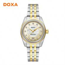 DOXA Ladies Watch Real Diamond Moment Independent Window Display Steel Band Watch Exquisite And Compact Swiss Watch D150TCM