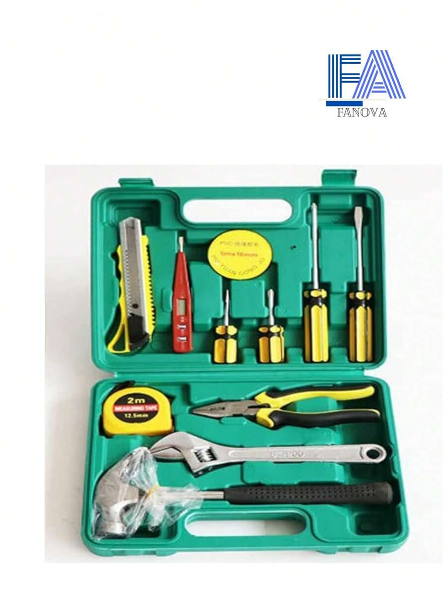 Kit 13PC Completo de Reparación Herramientas Manuales Domesticas - Verde Oscuro - Ver 1