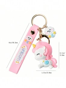1pc Girly Pink Unicorn & Cloud Shaped Handbag Charm, Perfect For Anniversary, Daily Use Gift