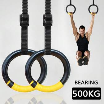 1set Circular Suspension Ring, Adult Home Gym Gymnastics Pull-Up Spine Traction Exercise, Indoor Fitness Equipment