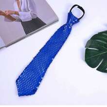 1pc Solid Reflective Sequins Adjustable No-Tie Casual Fashion Necktie For Carnival, Stage Performance, Party Accessories Valentine's Day ValentinesMen Necktie - Multicolor - View 11